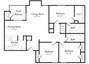 3 Bed/2 Bath 232 floor plan